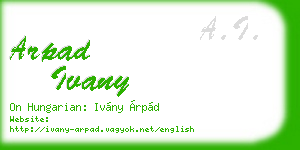 arpad ivany business card
